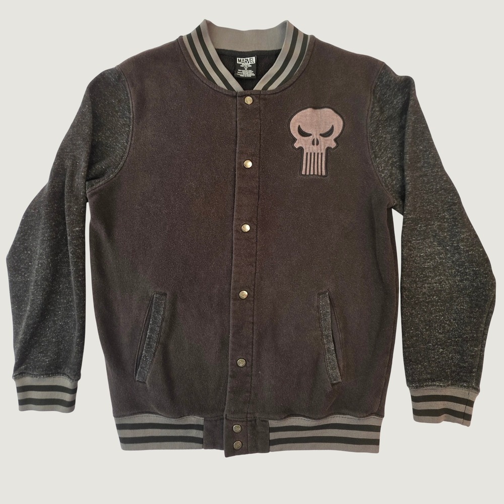 Marvel Punisher Disney Varsity Bomber Jacket Skull Comic MCU Spider Man Medium